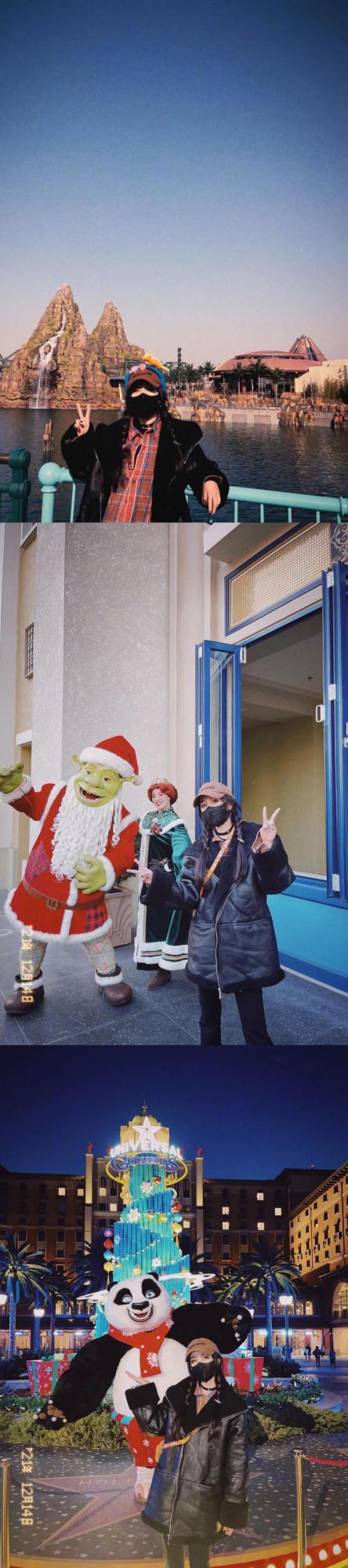 楊冪北京環球影城遊客照，私服超酷