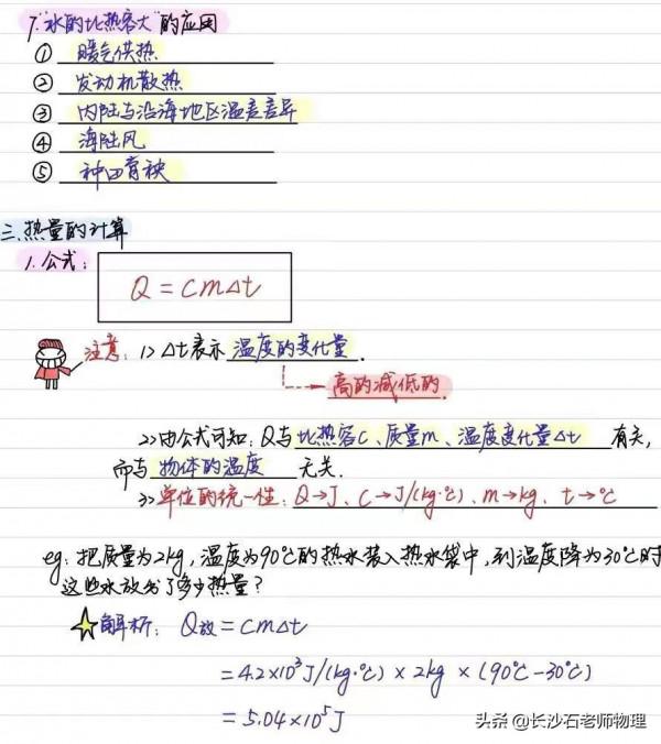 滬科版九年級全冊手寫板彩色筆記