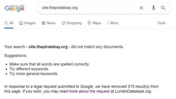 遵守荷蘭法院命令 Google主動刪除海盜灣相關域名