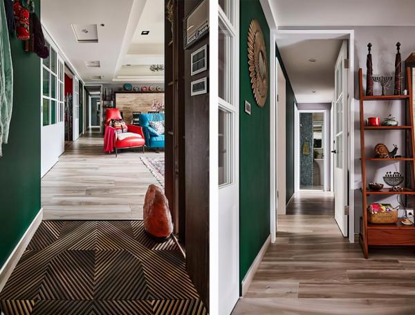 分享一個55歲阿姨家的裝修，全屋都是“辣眼”的配色，很有個性