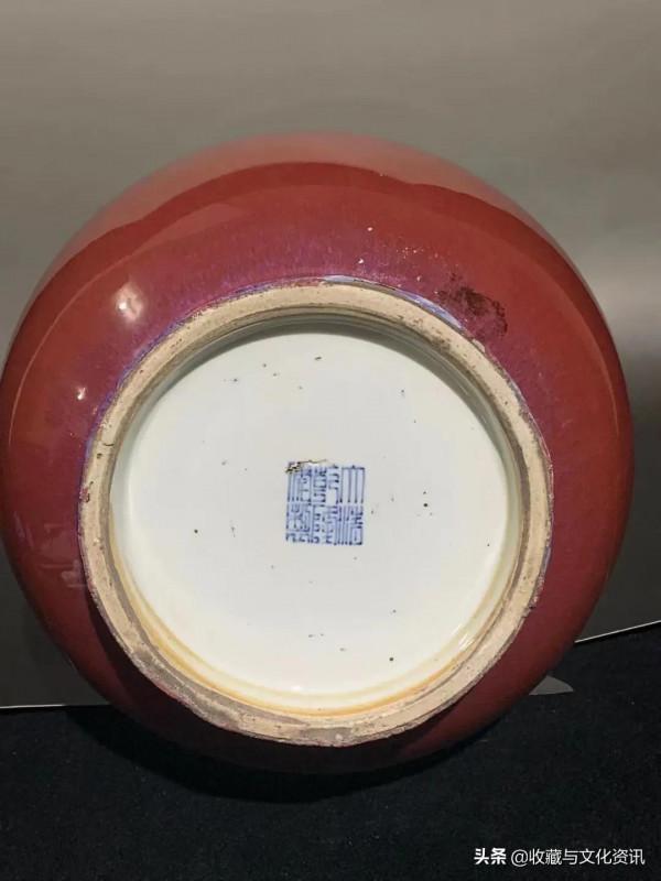 清代錫包口紅硃砂釉玉壺春瓶 鑑賞