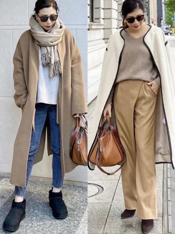 身高1米5的中年女人，冬季穿大衣建議掌握四個要點，保暖又顯高