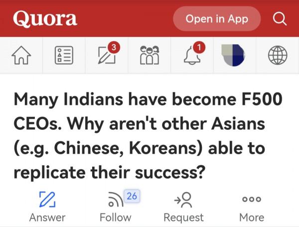 印度網友問為什麼財富世界五百強CEO大多是印度人而不是中國人? 印度網友問為什麼財富世界五百強CEO大多是印度人而不是中國人?