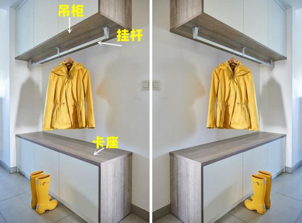 上下2個櫃子,中間加一根掛杆,比起傳統玄關櫃,還要更加實用 上下2個櫃子,中間加一根掛杆,比起傳統玄關櫃,還要更加實用