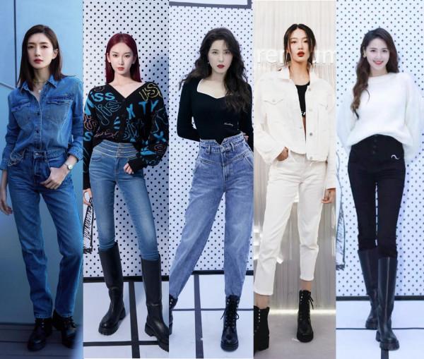 秋冬女明星牛仔褲穿搭示例：江疏影颯酷，曾黎嫵媚，劉令姿前衛