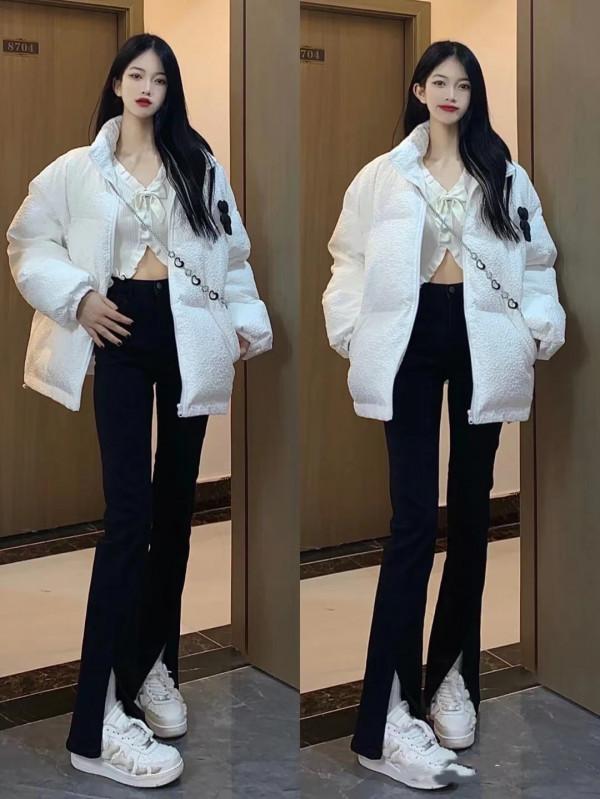 羽絨服別配打底褲，太俗，建議搭配這“三種”褲裝，時髦還顯高