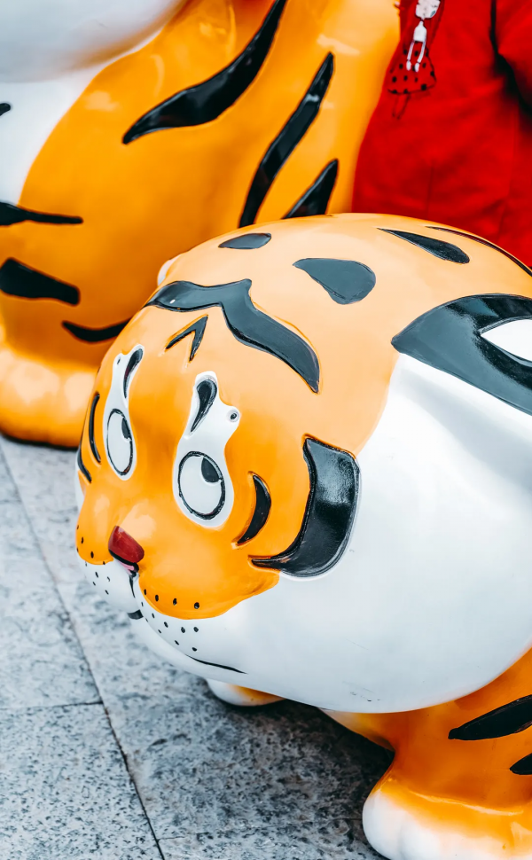 據說，對著城廂的萌虎數一數，虎年就會有虎福