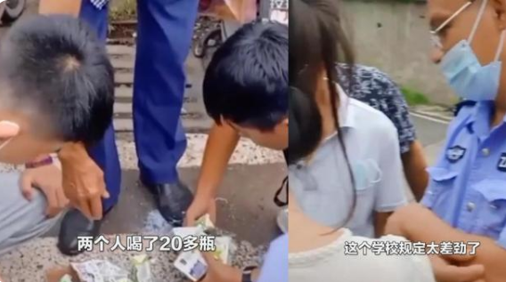 自帶牛奶不讓進學校？學生無奈蹲在校門外喝光整箱，心疼兩孩子