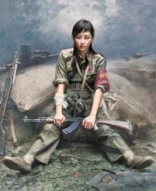 著名油畫家陳大中作品（紅衛兵）