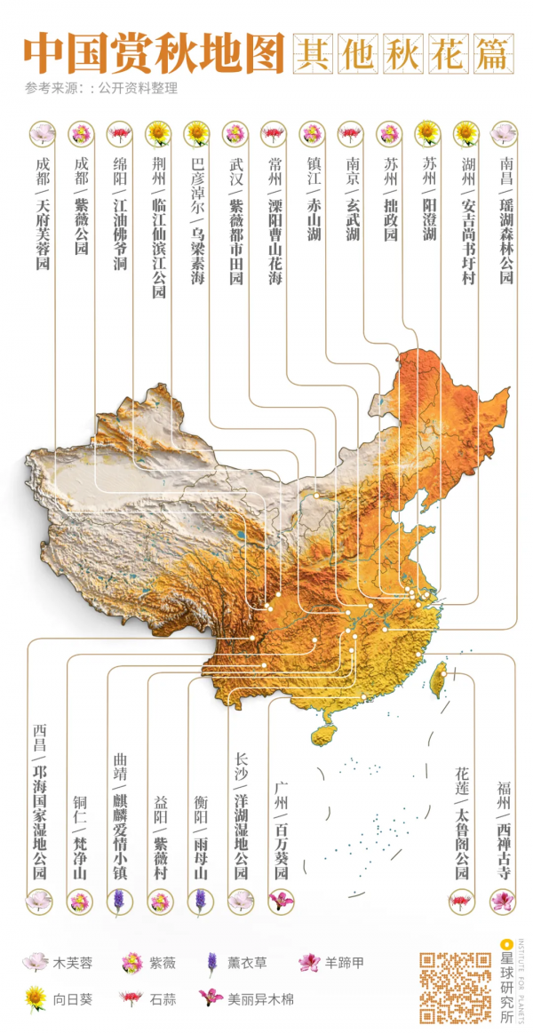 來了！中國賞秋地圖