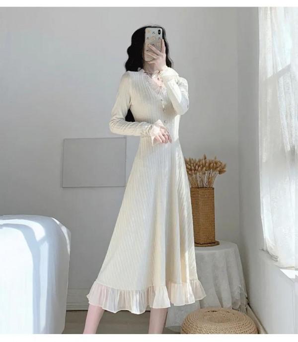 2021秋裝新款復古打底針織裙 2021秋裝新款復古打底針織裙