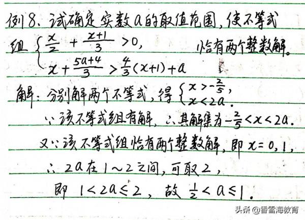 七下數學:不等式(組)中確定相關引數的取值範圍 七下數學:不等式(組)中確定相關引數的取值範圍
