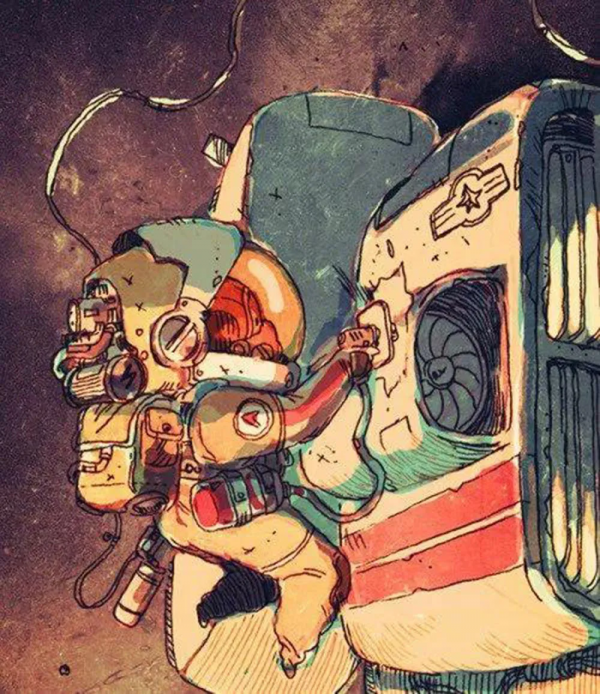 科幻插畫：宛若宮崎駿作品的激萌畫面