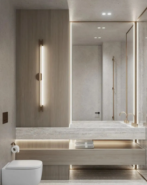 大理石衛生間設計，簡約輕奢