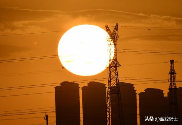 津城冬日日出與候鳥同框