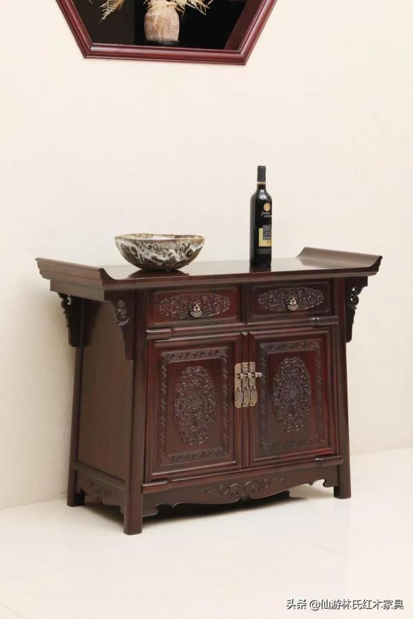 大紅酸枝西番蓮二聯櫥