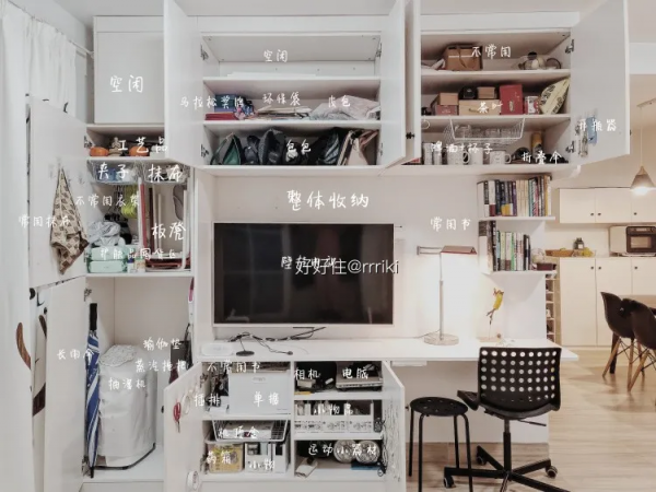 就憑客廳一面牆：儲物&plus;辦公，直接省下一間房？