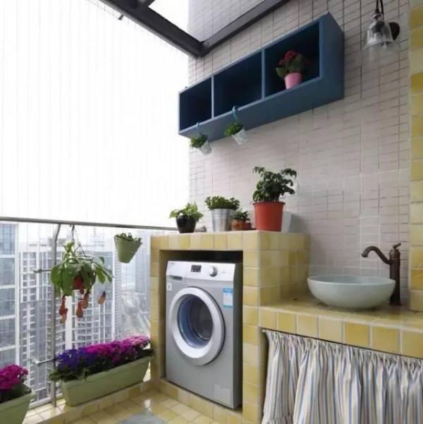 陽臺放洗衣機，做個櫃子好看實用多了，20個案例給大家做參考