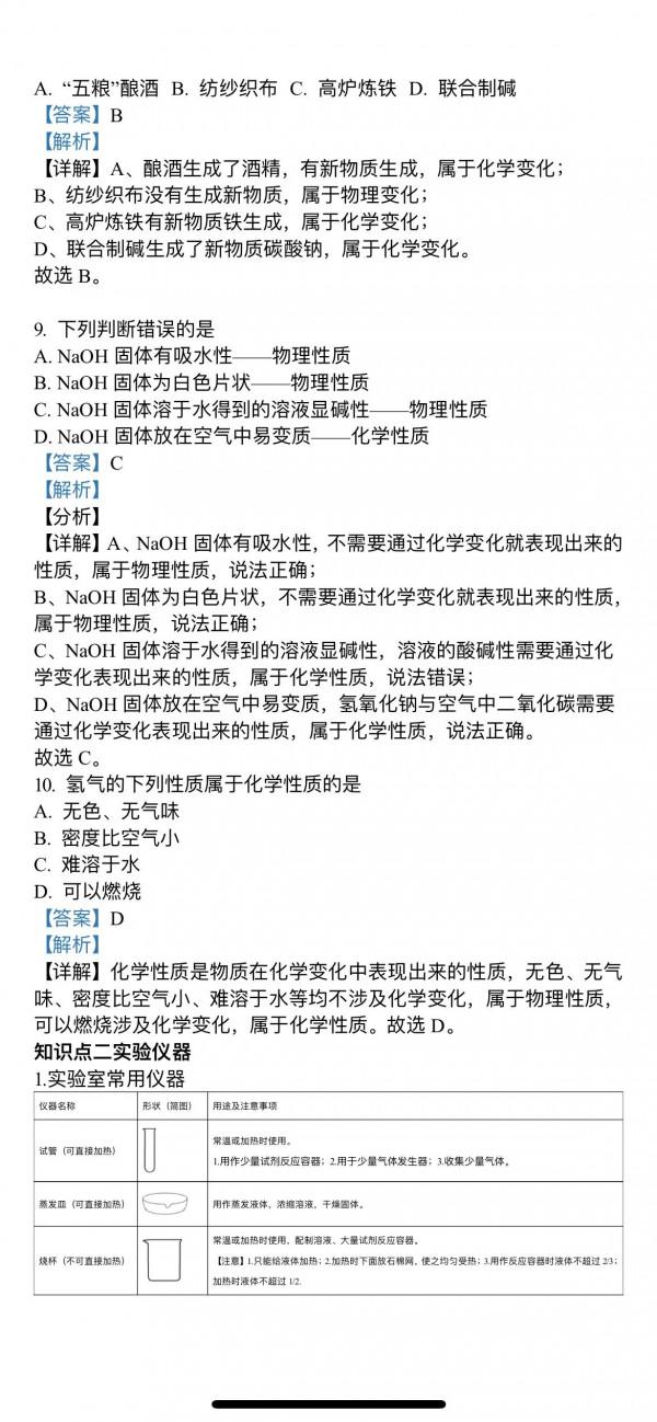 2022年中考化學一輪總複習基礎通關