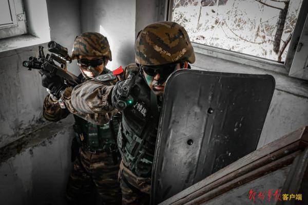 酷圖來襲！直擊武警特戰隊員實兵戰術演練
