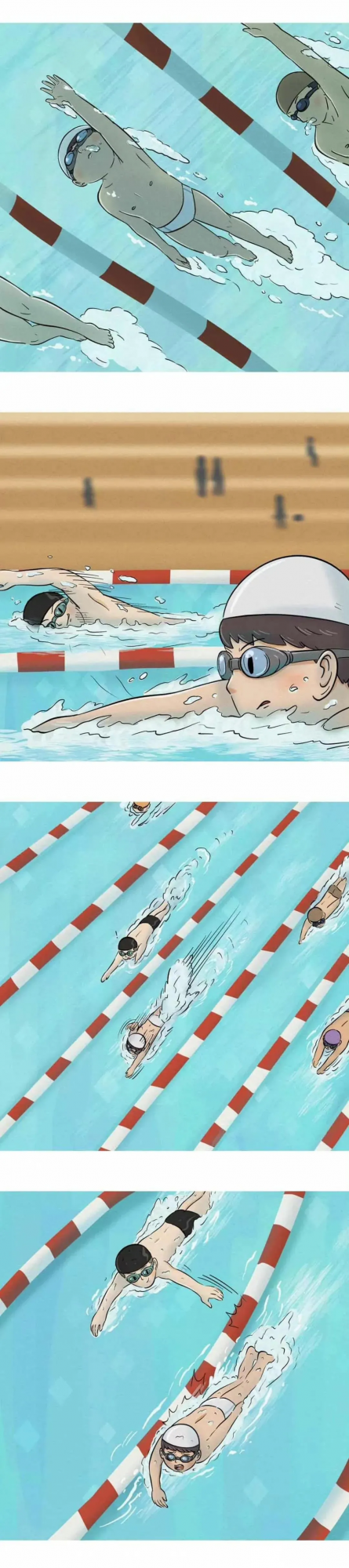 無聲漫畫：游泳比賽
