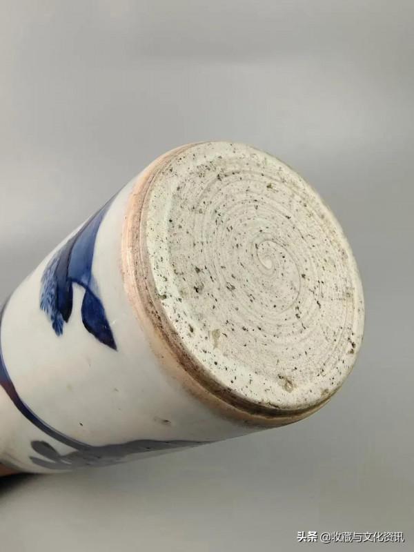 清早期順治青花羲之愛鵝筒瓶鑑賞