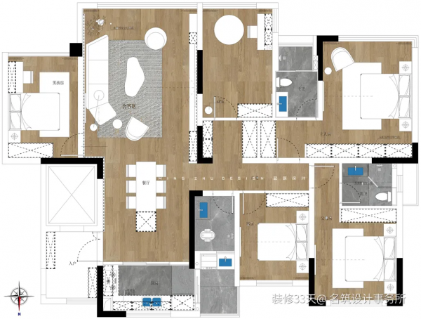 現代簡約六口之家五室大平層 現代簡約六口之家五室大平層