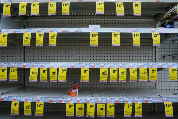 美國華盛頓：空空的貨架