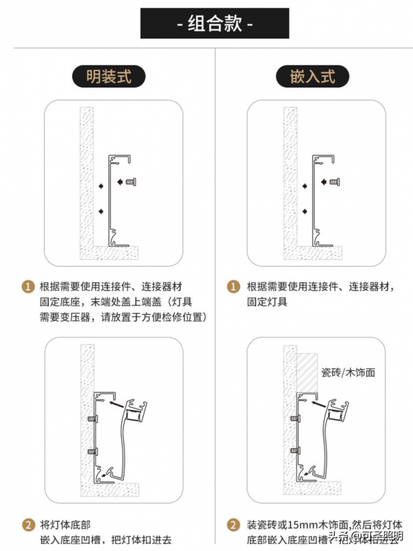 6款地腳線性燈安裝施工流程，建議收藏