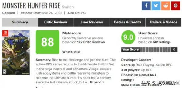 Swtich主機銷量破億！那麼2021年評分最高的NS遊戲是？