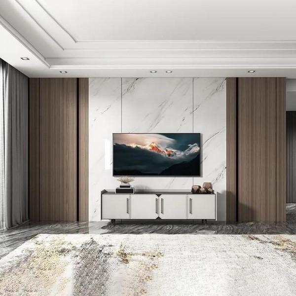 2021年流行背景牆木格柵，搭配巖板、木飾面、簡約時尚