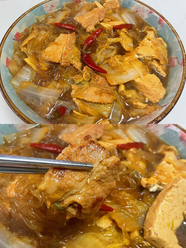 這道豬肉白菜燉粉條連續吃了3碗，全家人都一致好評