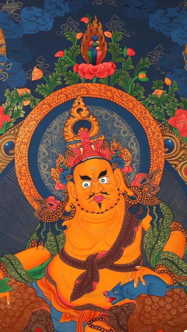 頂級五部財神唐卡,一起欣賞一下 頂級五部財神唐卡,一起欣賞一下
