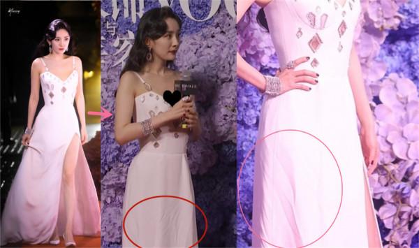 穿上這些禮服就不要坐下？金晨穿粉裙明豔甜美，卻被禮服褶皺扣分