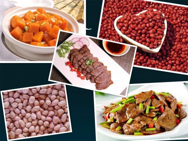 冬季女性多吃：豬肝，牛肉，紅豆，南瓜，花生補氣補血養生美容