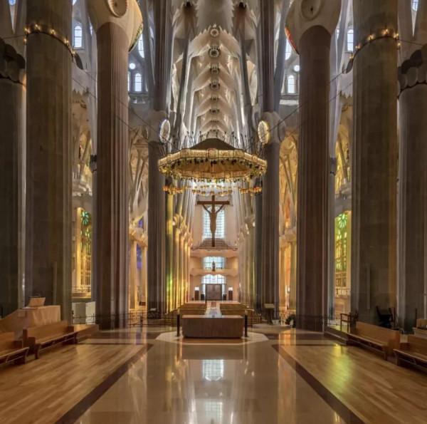 在巴塞羅那聖家大教堂 在巴塞羅那聖家大教堂