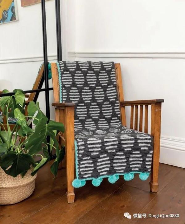 「針織作品」最新的用馬賽克編織技術製作的毯子及家居小物
