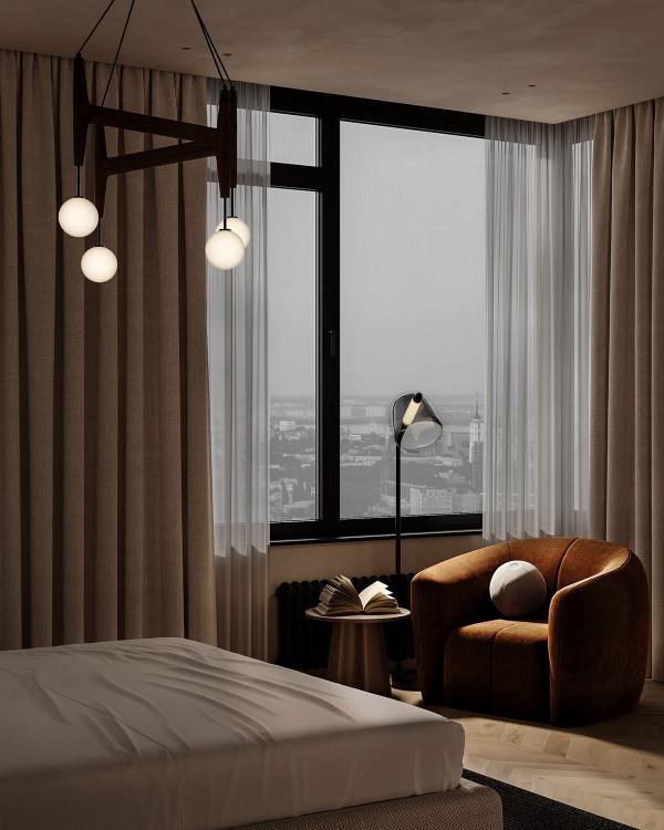 分享一套現代家居設計，奶油色的裝飾和舒適的燈光增添了時尚優雅