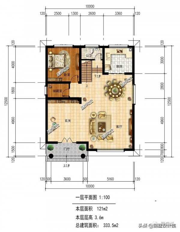 三層歐式別墅，配色清新雅緻，造型大氣精美，別墅看起來明亮溫暖