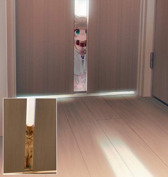 網友收錄繪師創作《擬人貓娘》跳躍的模樣傳神又可愛