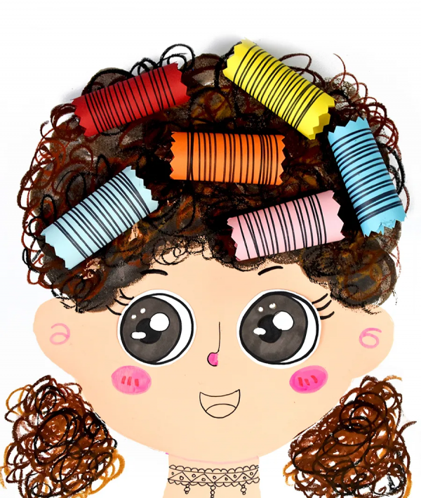 兒童畫教程｜線條塗鴉與趣味形式《一頭奇妙的捲髮》