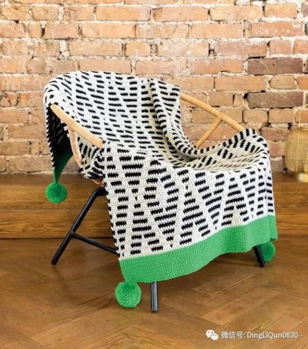 「針織作品」最新的用馬賽克編織技術製作的毯子及家居小物