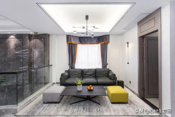 石材家裝 | 396m²別墅，灰色大理石應用案例