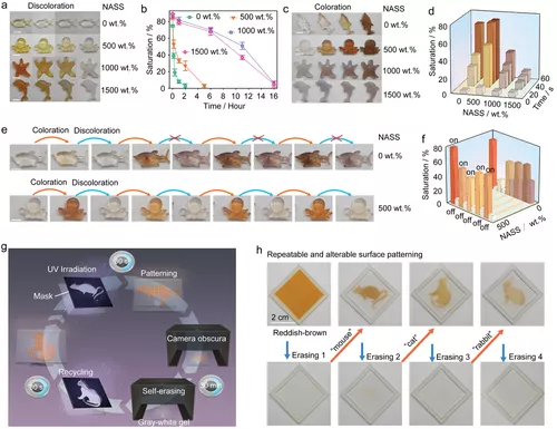 用於水凝膠可逆著色/變色的銀奈米粒子的光門控配位切換