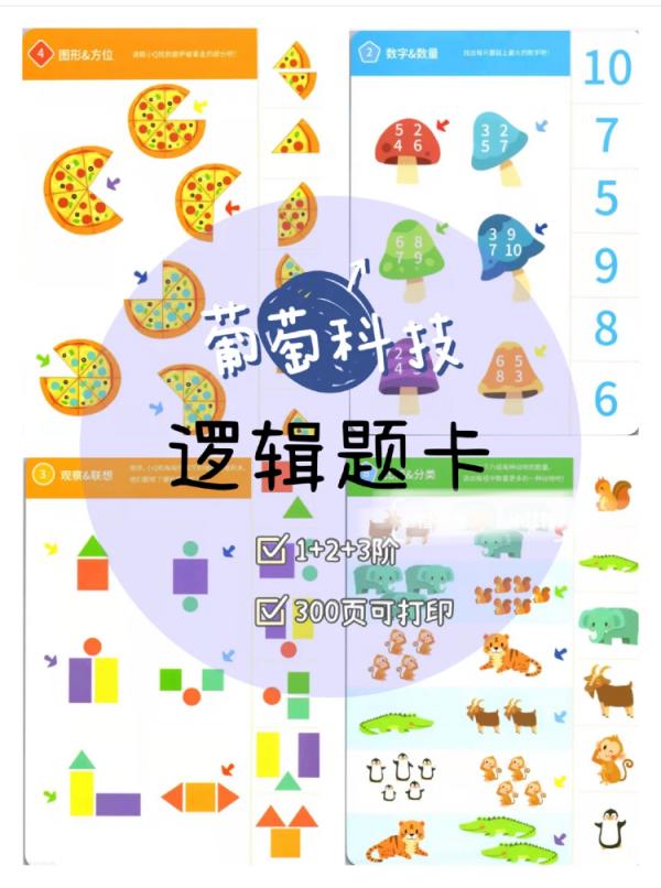 1-3歲是孩子邏輯思維萌發階段,300頁邏輯題卡輕鬆啟蒙孩子數學 1-3歲是孩子邏輯思維萌發階段,300頁邏輯題卡輕鬆啟蒙孩子數學