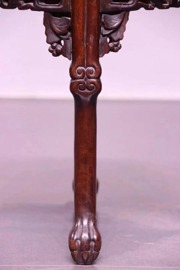 紅木雲石圓凳，楠木平切四出頭官帽椅，榆木官帽椅，桃椅