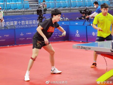 國乒選手全運會訓練照