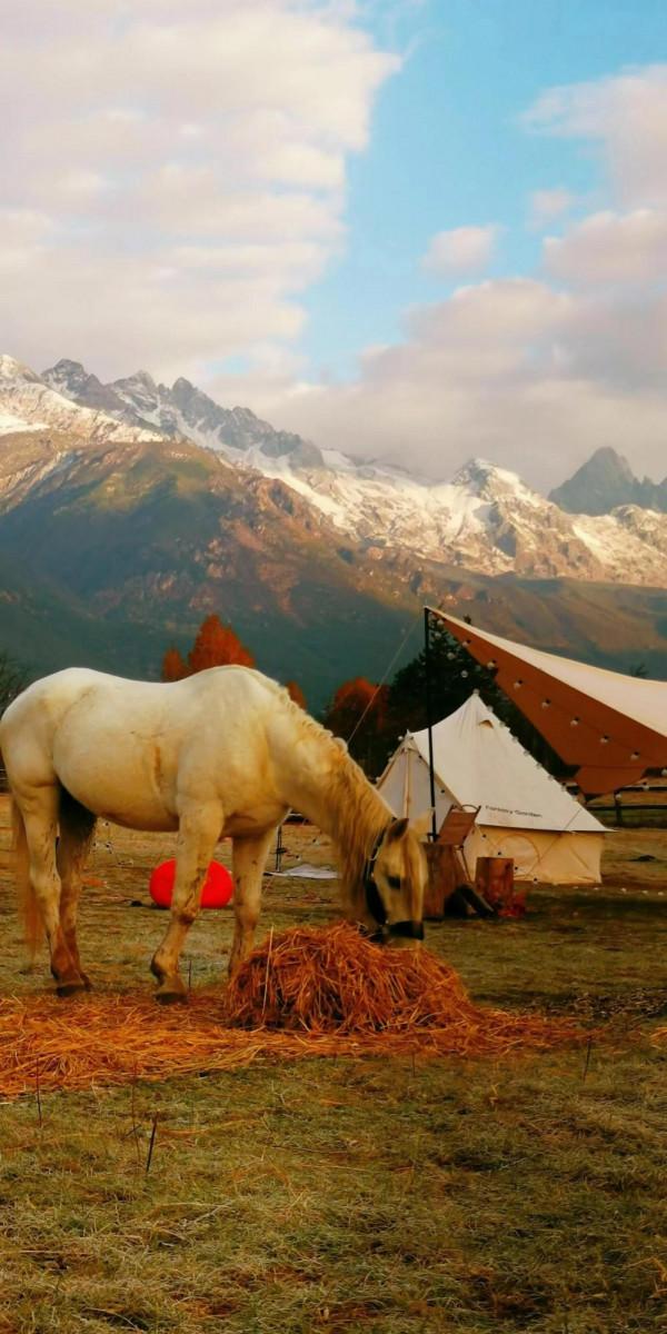 在糊塗窩偶遇小姐姐，這地方看雪山太美了