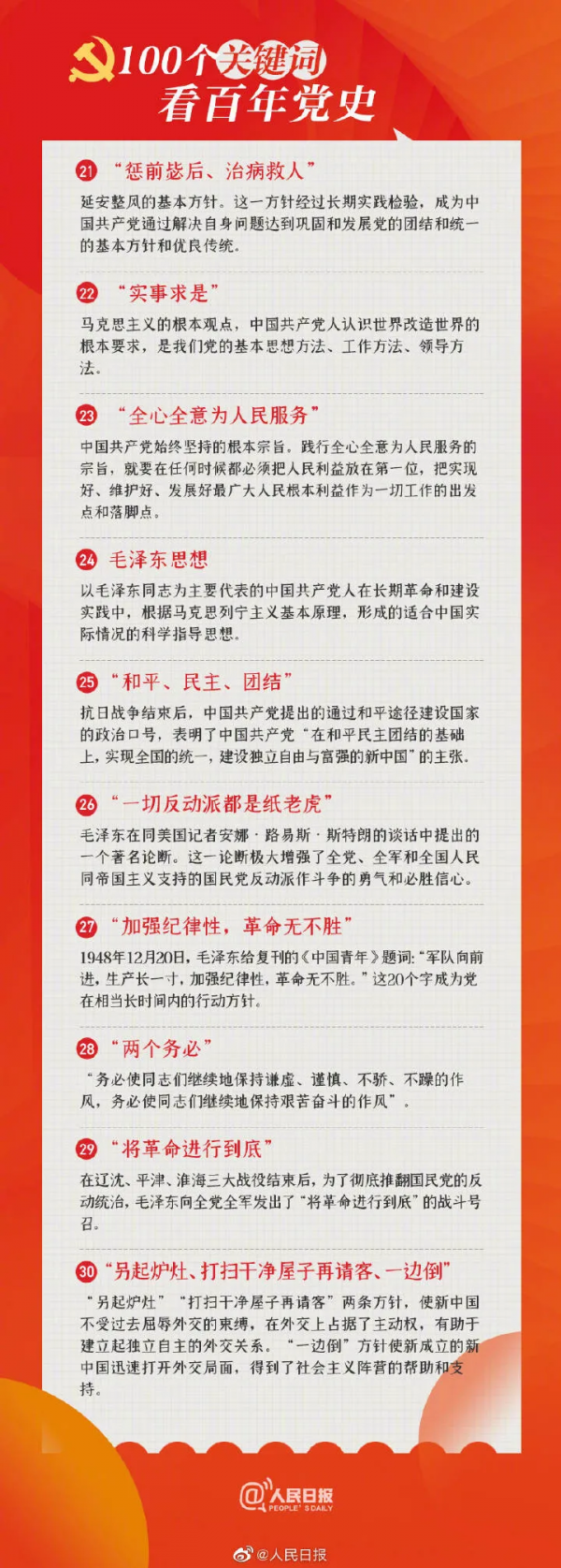 100個關鍵詞回顧黨史100年