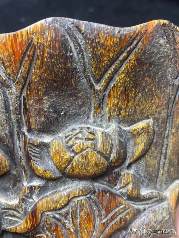 金絲耗牛角手工雕刻牛角杯鑑賞